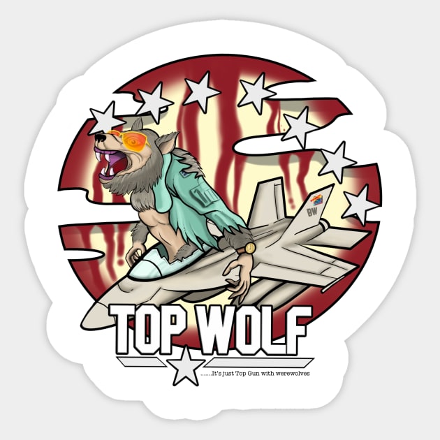 Top Wolf Sticker by Binge-Watchers Podcast